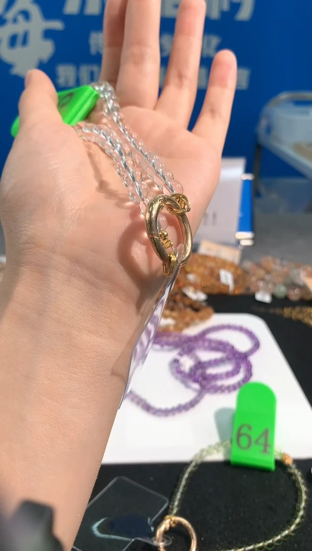 【闪购商品】水晶手链未镶嵌65号白水晶手机挂