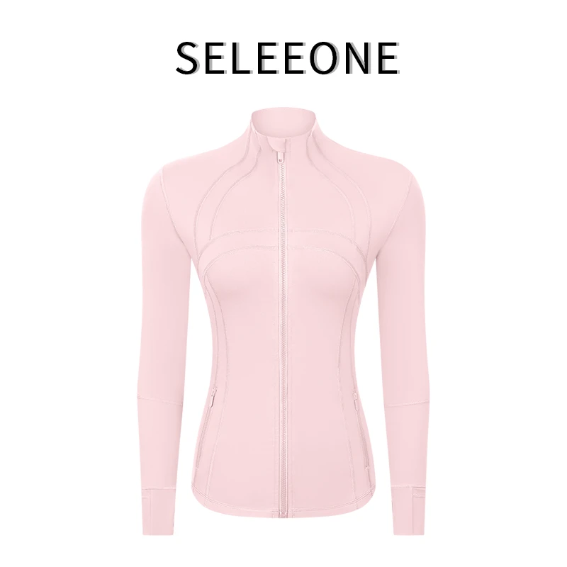 SELEEONE显瘦瑜伽弹力外套跑步立领速干高弹修身L18031瑜伽服上衣