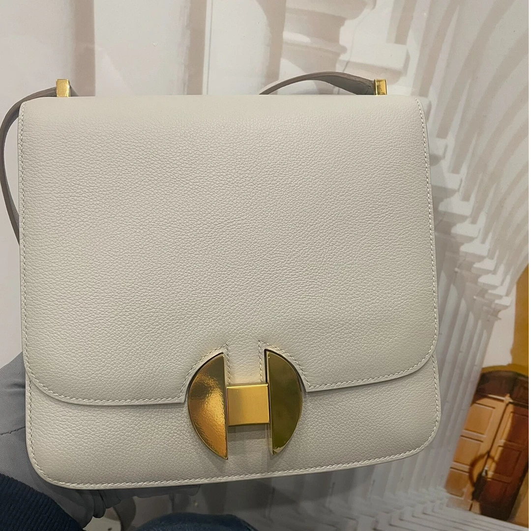 99新 Hermes/爱马仕 蔚蓝/冰川白金扣 2002-20 斜挎包 Y刻