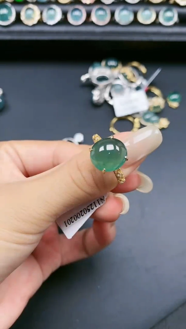 翡翠戒指银S925镶嵌1111111