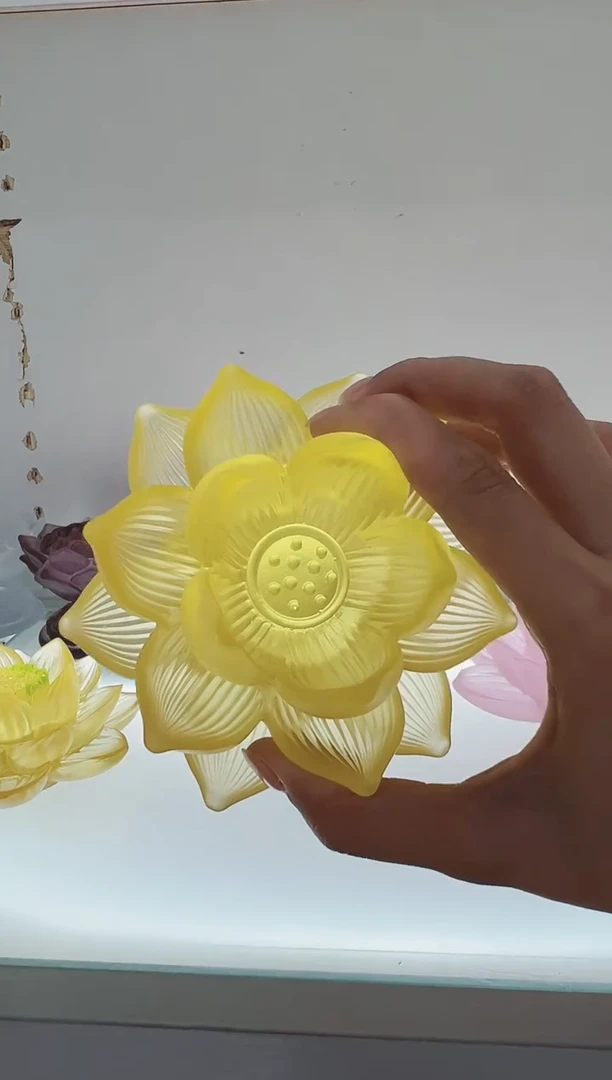 手工艺品琉璃小***藏古法琉璃小号莲花