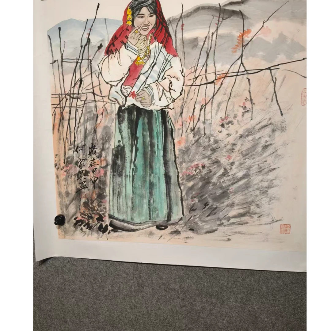 带灯HJY斗方人物