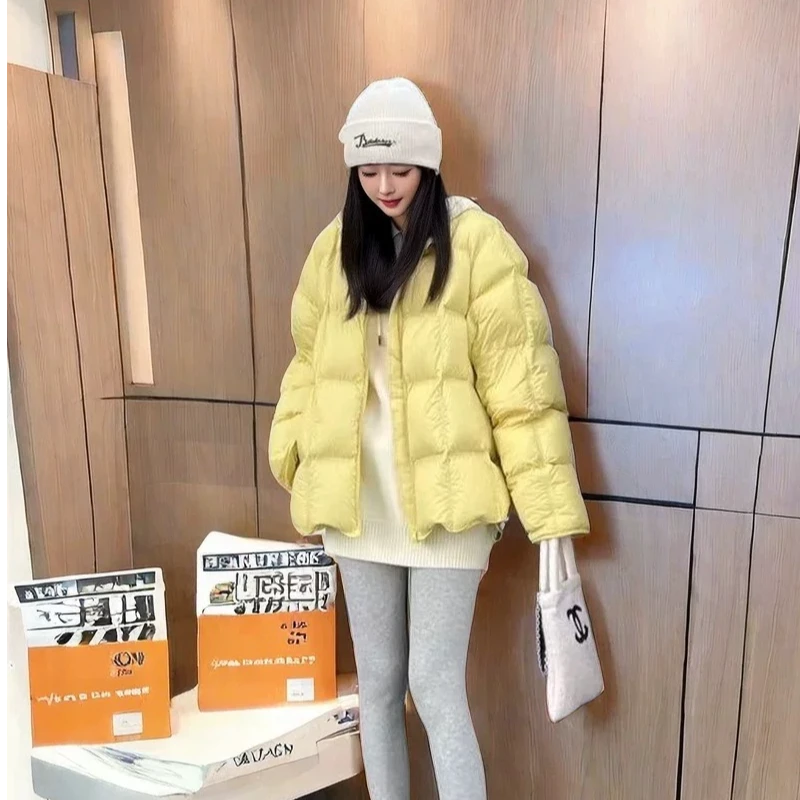 Y.J【泡芙小姐】无领简约百搭2024冬季新款时尚短款羽绒服女252018