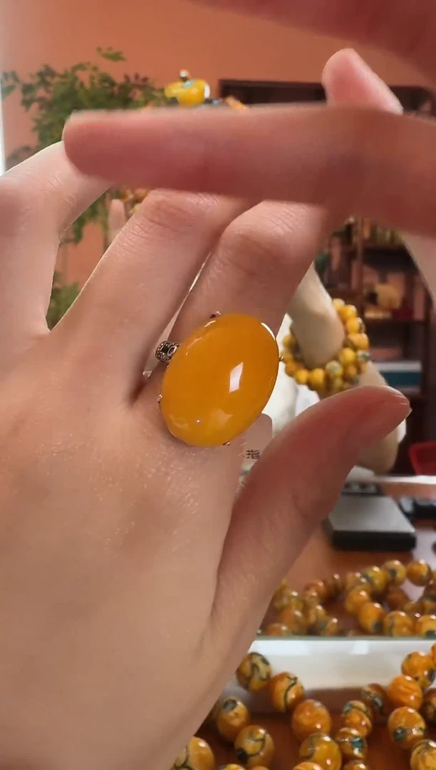 银S925镶嵌颈饰蜜蜡1519天然珠宝蜜蜡奇石假一罚十