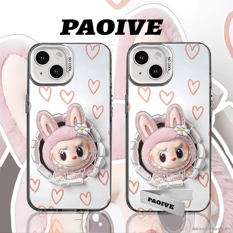 爱心拉布布适用于苹果iqoo华为oppo小米15vivo一加彩银手机防摔壳