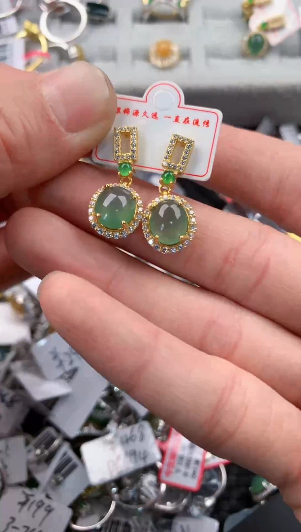 银S925镶嵌戒指翡翠777   4