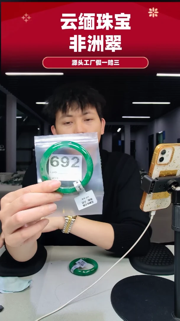 未镶嵌手镯石英质玉（非洲翠）60圈口692
