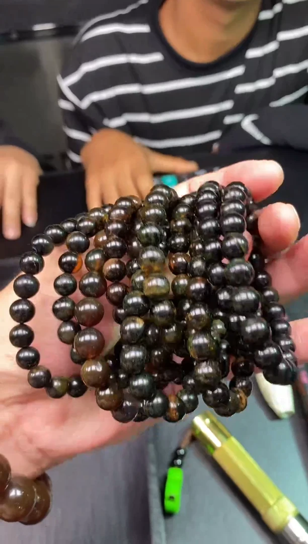 未镶嵌琥珀手串卡8+ 星际蓝海藻手串多样性发其一