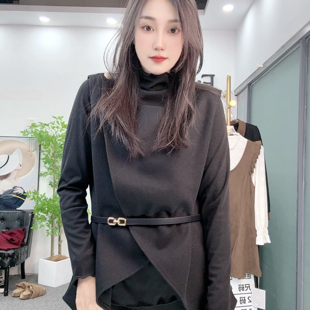 三件套套裙腰带时尚洋气显瘦设计师秋冬百搭长袖气质网红休闲女士