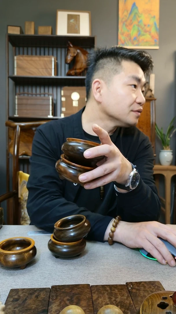 金丝楠金丝楠木香炉小摆件