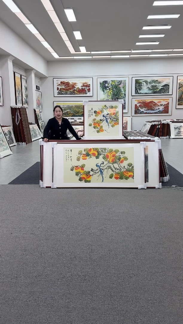 国画手绘 事事如意 172*85 圆角框