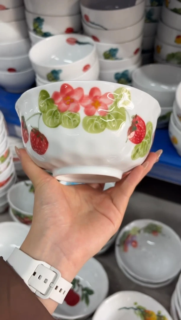 瓷片景德镇高温陶瓷食品级手绘釉中彩-捏捏碗