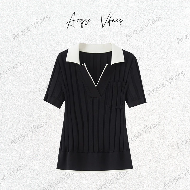 [ARQSEVFAES正品]—2025夏季新款短袖针织衫上衣女-50418191短袖