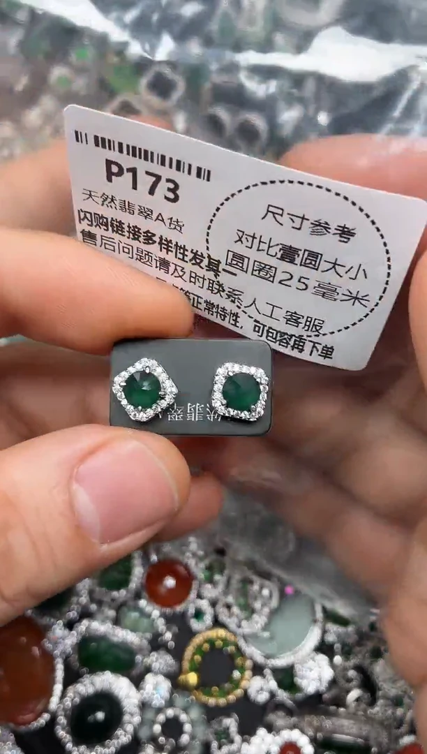 颈饰未镶嵌翡翠P173耳钉