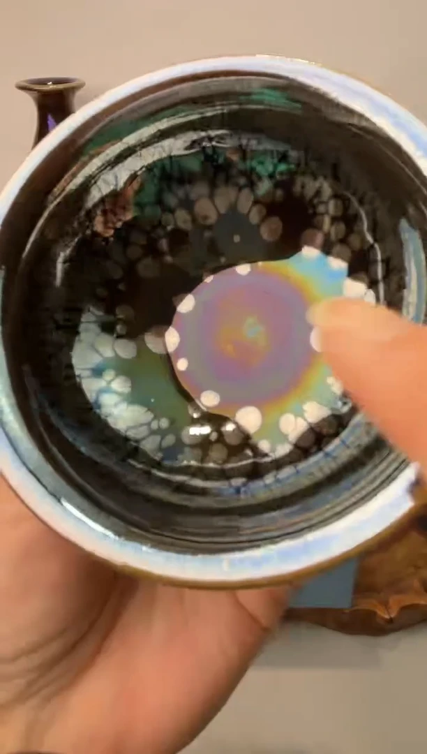 茶盏春申阁福利1只官帽-盏底微微崩釉