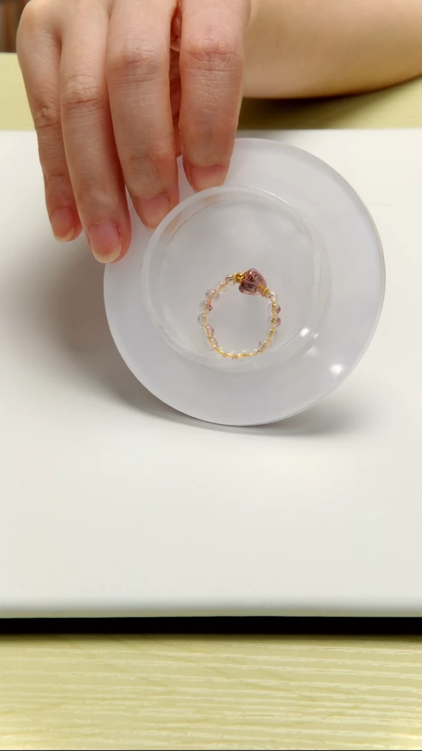未镶嵌戒指水晶超七金草莓戒指  多样性发一