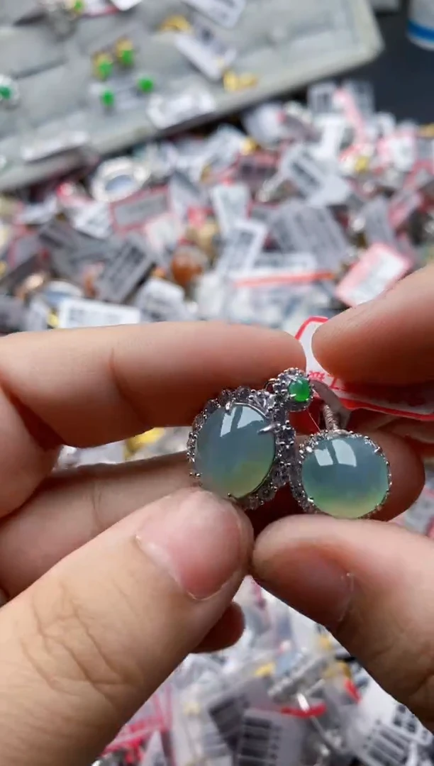 翡翠戒指银S925镶嵌5555555   4