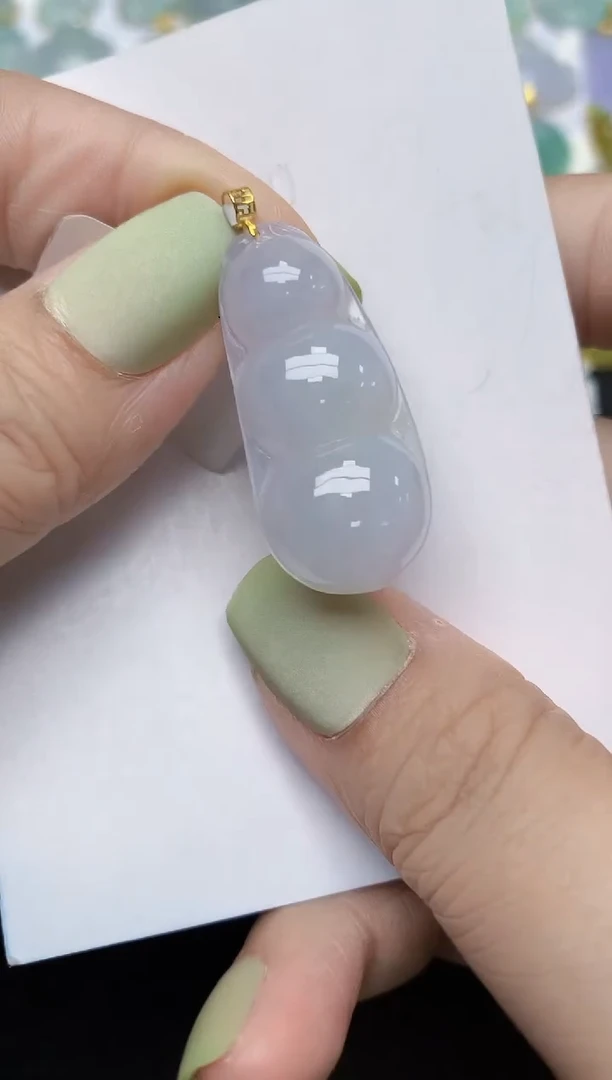 翡翠18K金镶嵌颈饰天然缅甸A货翡翠