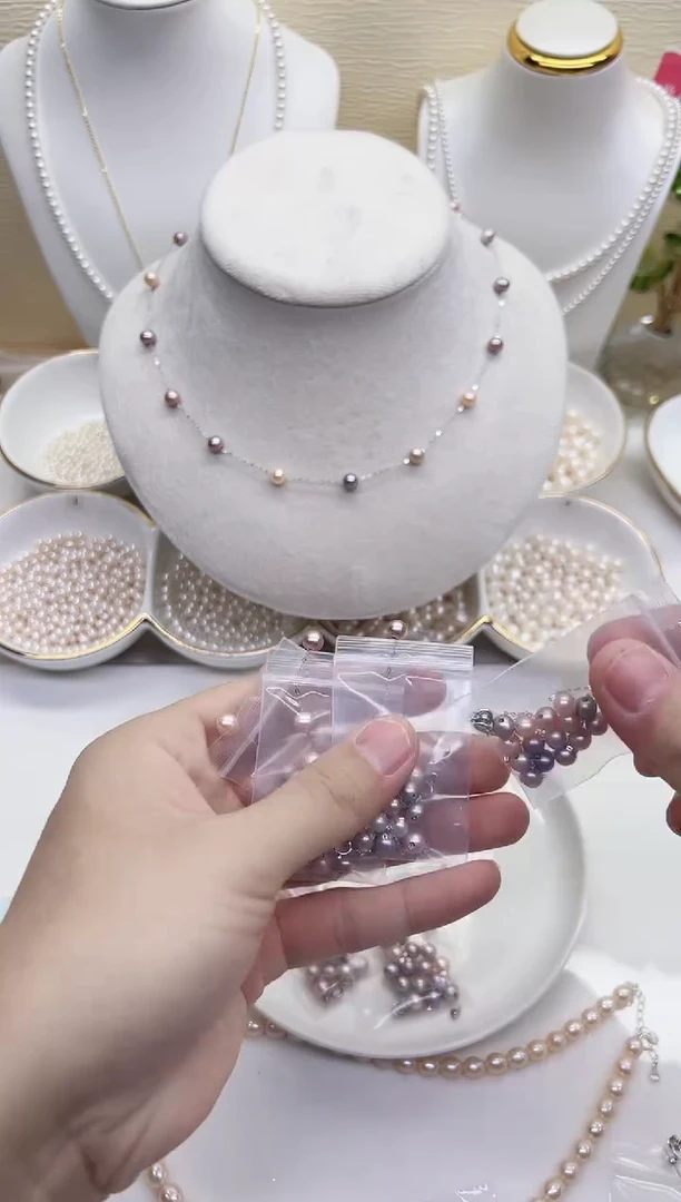 项链未镶嵌淡水珍珠6mm糖果满天星2