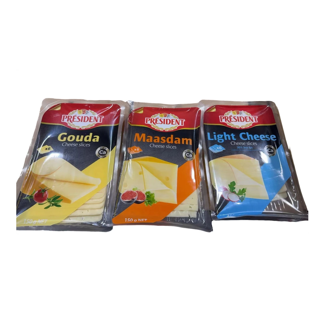 【临期特价3盒】PRESIDENT进口总统高达伊顿大孔芝士片奶酪片150g*3