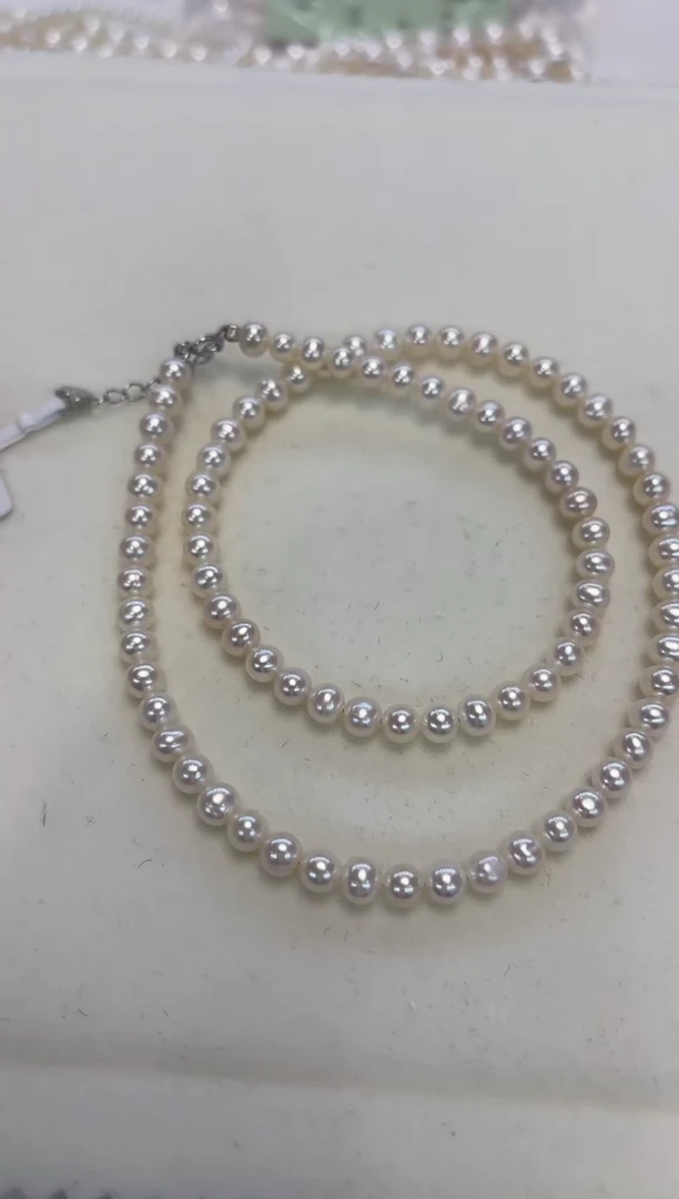 淡水珍珠银S925镶嵌颈饰5-5.5MM