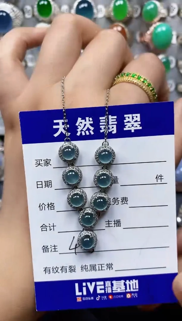 翡翠银S925镶嵌颈饰0465