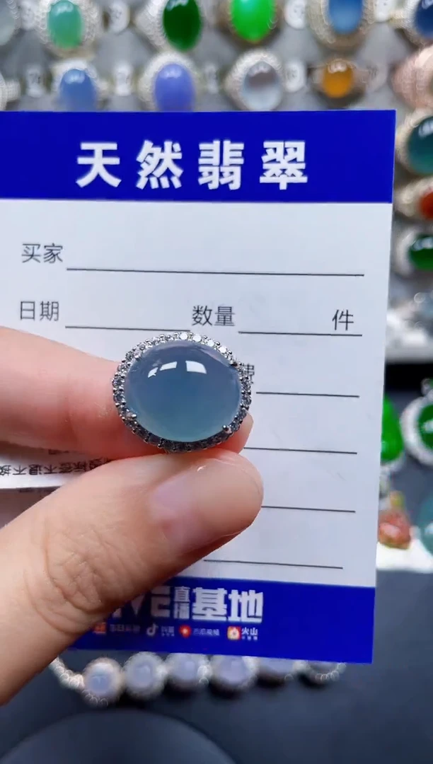 银S925镶嵌戒指翡翠56