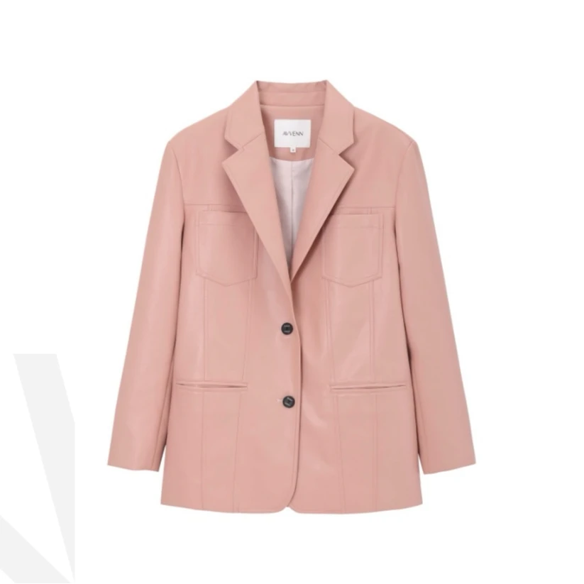 AVVENN 粉色皮外套 6422510213002