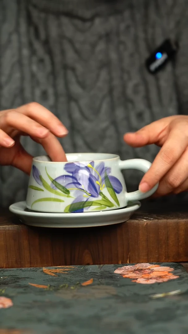 杯釉下彩手工手绘同款陶器