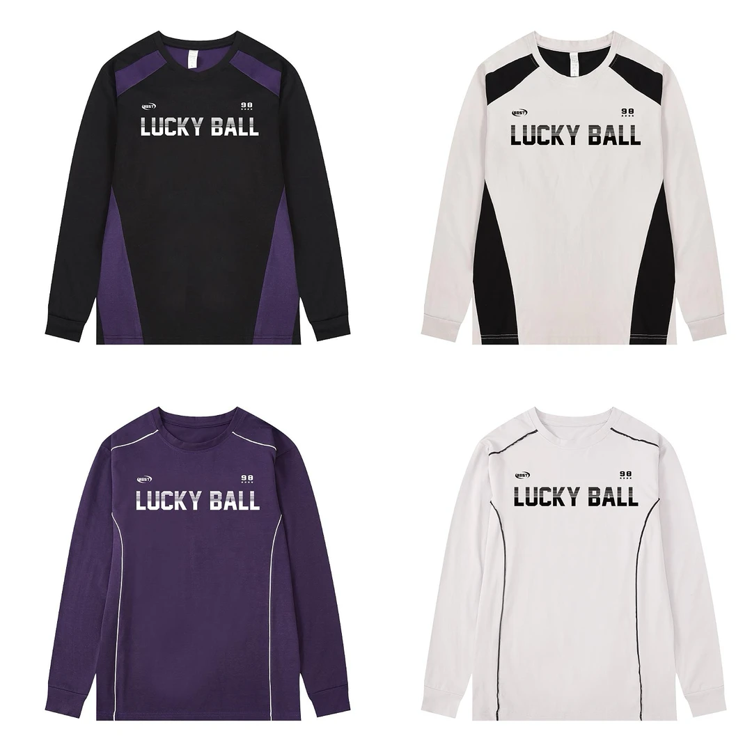 美式篮球长袖拼接速干训练秋冬投篮透气运动健身跑步复古