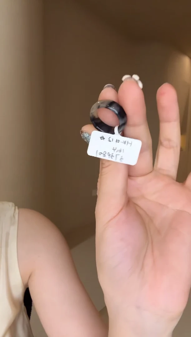 未镶嵌戒指和田玉12码糖青花(细条)