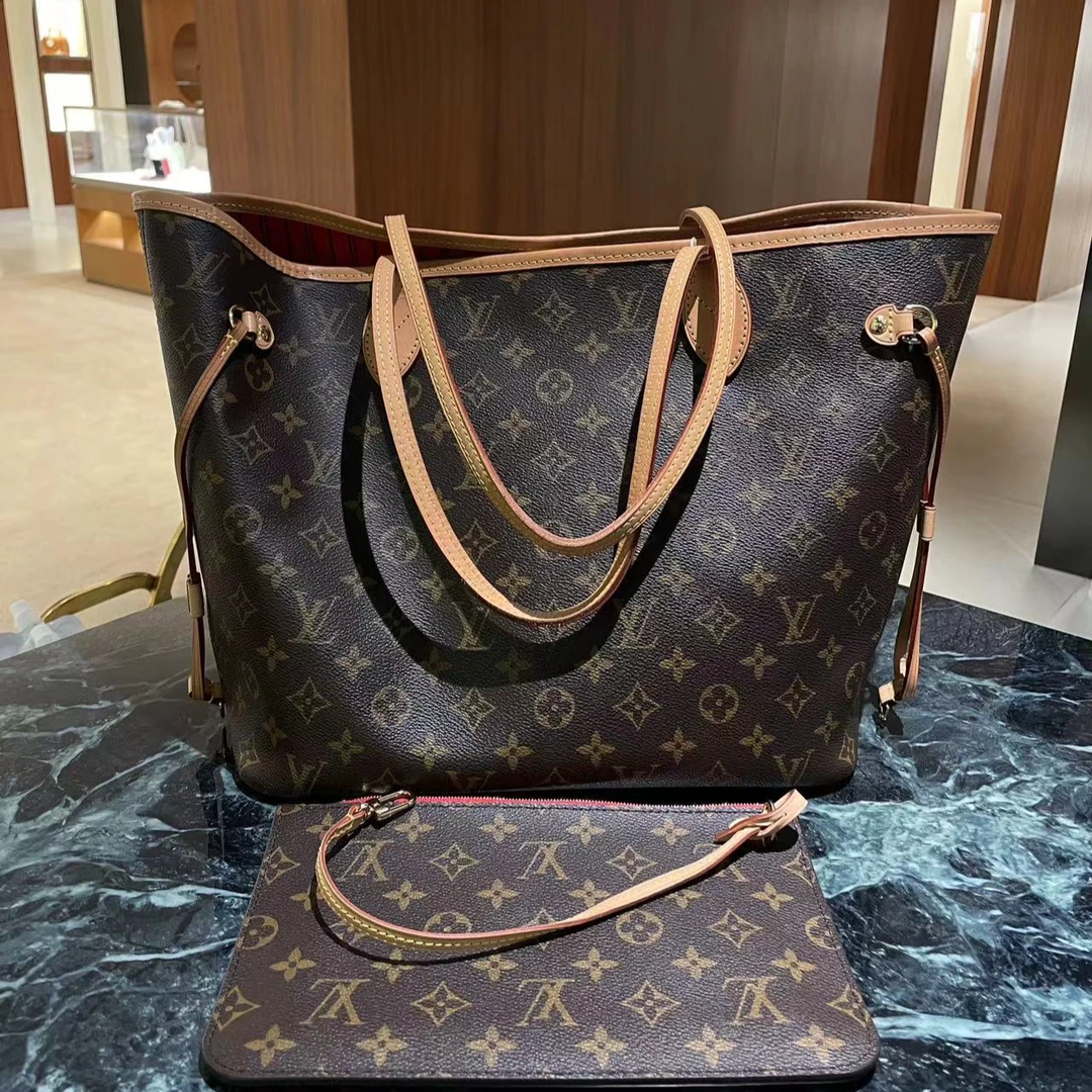 95新 LouisVuitton/路易威登 lv老花NF中号红内里芯片款