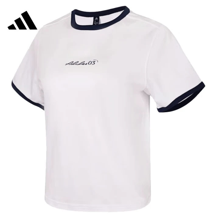 adidas/阿迪达斯夏季百搭女子透气圆领修身运动休闲短袖T恤JM8805