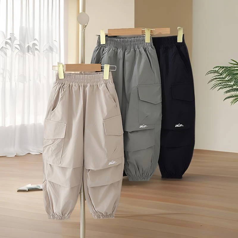 童装儿童工装休闲裤男款男童夏季新款中大童痞帅潮酷男孩速干裤子