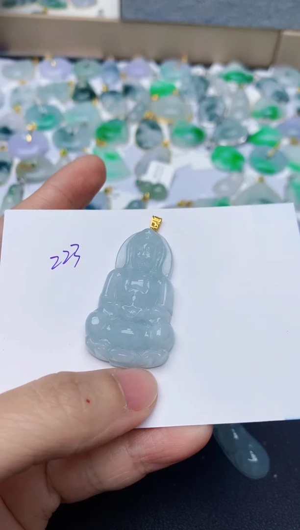 【闪购商品】翡翠颈饰18K金镶嵌天然翡翠A货