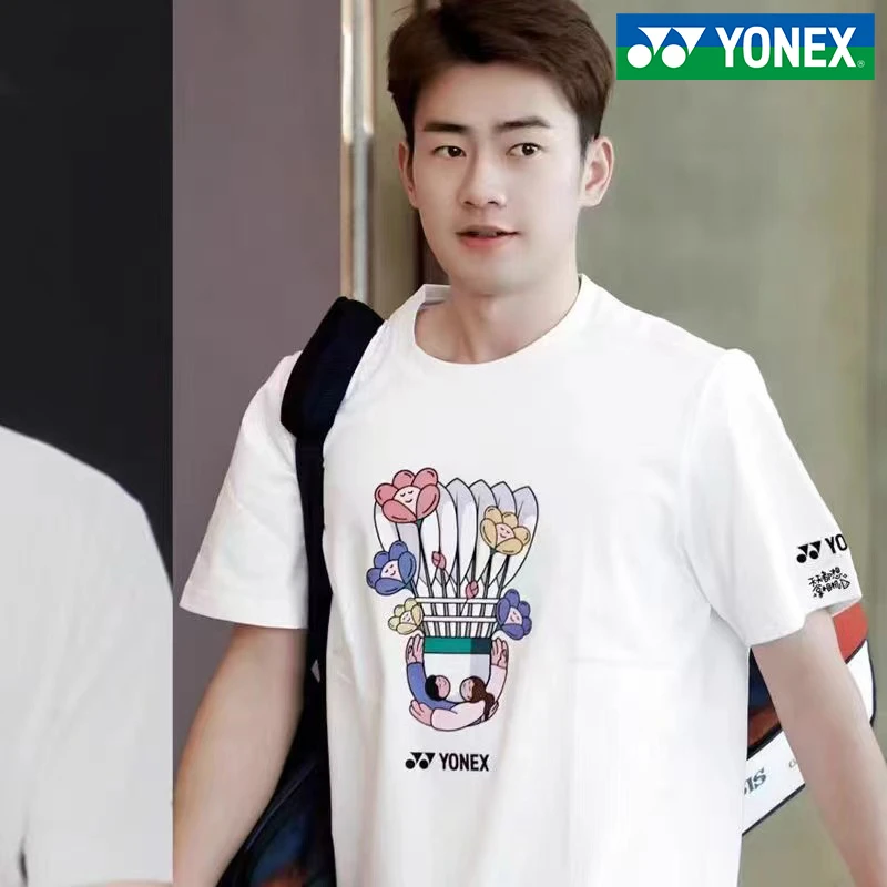 YONEX尤尼克斯羽毛球服女男款速干2025新款文化衫yy短袖运动衣服