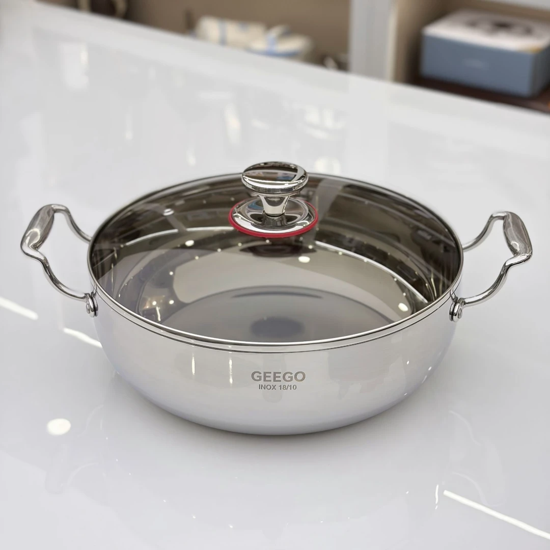 【30-32cm】18/10不锈钢火锅鸳鸯锅汤锅加厚家用带盖明火电磁炉通用