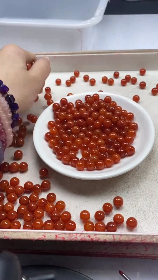 【闪购商品】玛瑙/玉髓颈饰未镶嵌w2281龙鳞凤血8mm*30颗