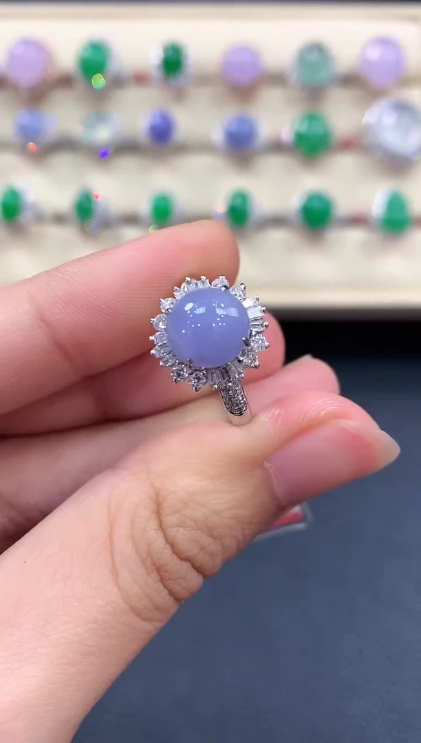 【闪购商品】翡翠戒指18K金镶嵌B151有色差