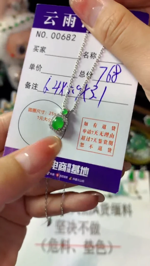 颈饰银S925镶嵌翡翠翡翠