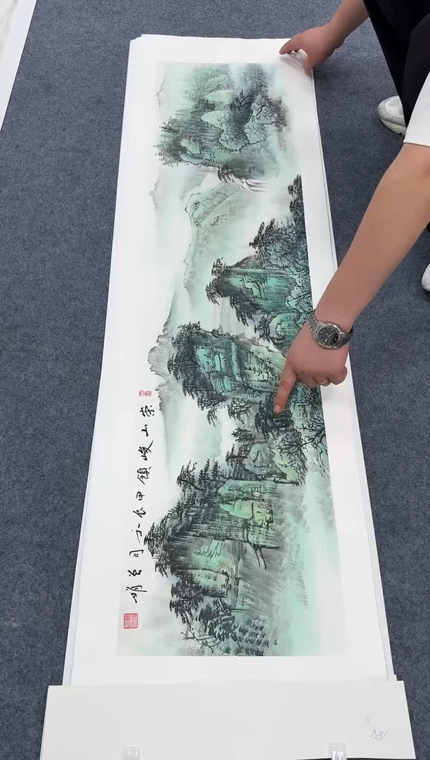 国画青绿山水同类型随机