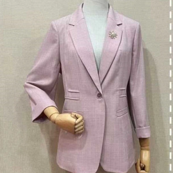 GEYAO夏季薄款插肩袖一粒扣职业显瘦时尚休闲西服女GS23C136914A
