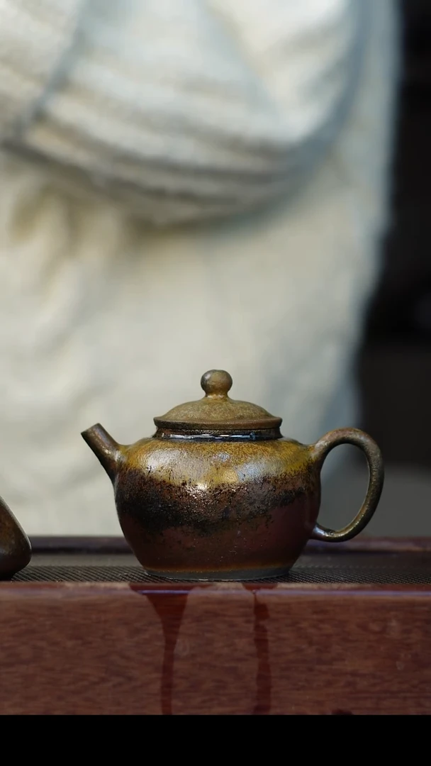 茶壶紫砂柴烧紫砂 天青 宫灯180cc