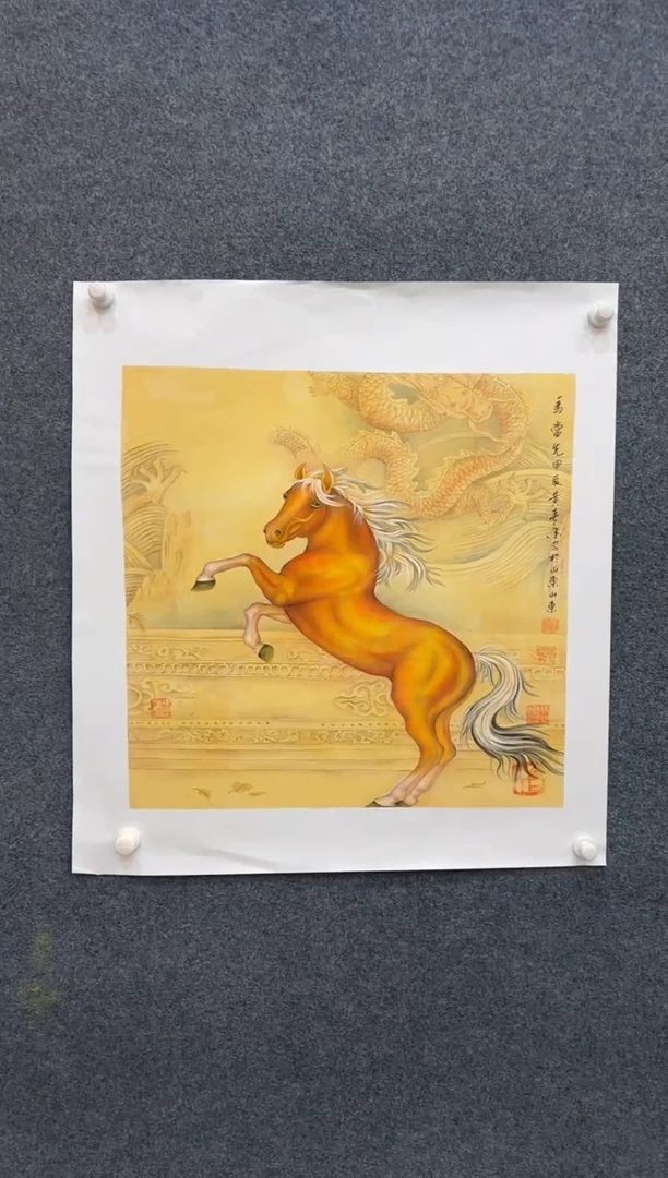【闪购商品】国画1.17展馆-黄春香斗方-骏马43