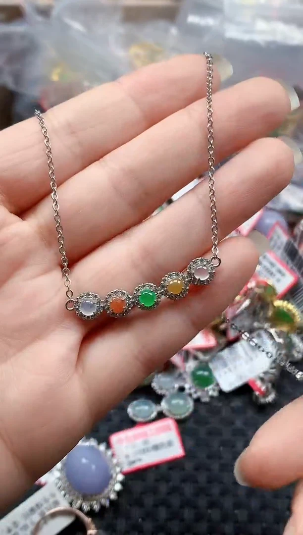 银S925镶嵌戒指翡翠天然A货缅甸翡翠