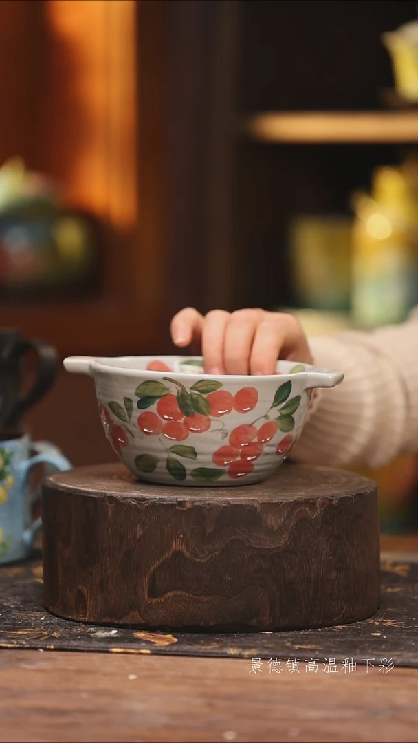 陶瓷景德镇高温釉下手绘陶瓷@L789@