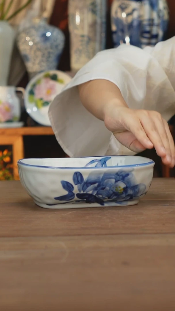 现代景德镇高温釉下手绘陶瓷餐具