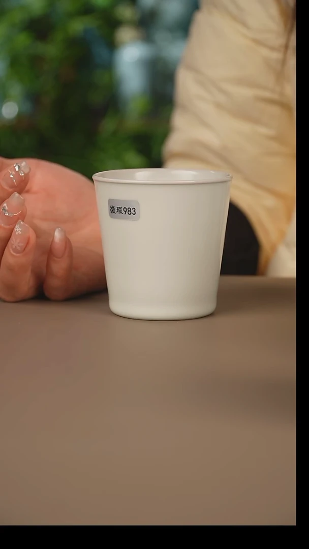 仿古月白可乐杯微暇