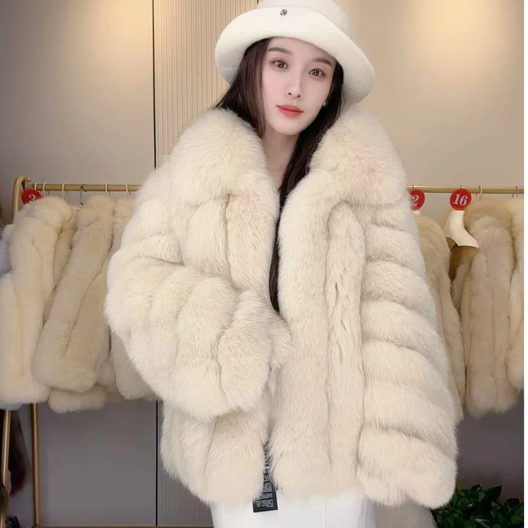 艾依诗皮草【歌剧院】网红新款女装外套狐狸毛皮草整皮中长款冬季