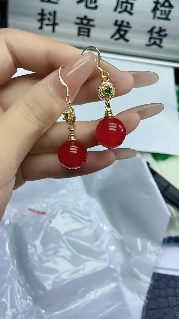 未镶嵌翡翠耳饰翡翠球球耳饰X162
